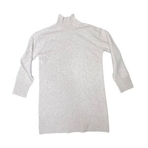 Everlane NEW Womens L Beige Wool Blend‎ Cozy Turtleneck Sweater Dress Long Tunic